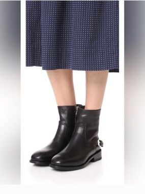 Rag & Bone smooth black Oliver leather zip boots, size 6 (36.5)